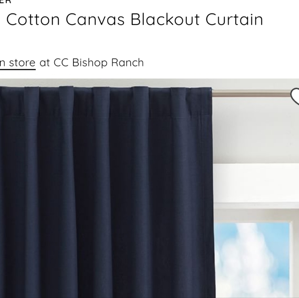 Pottery Barn kids canvas cotton navypanel.84"